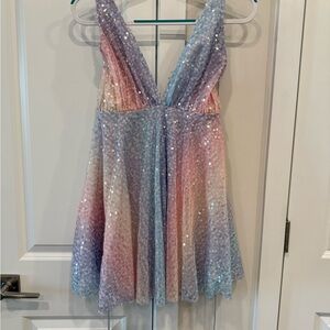 Hello Molly Multicolor Sequin Backless Dress